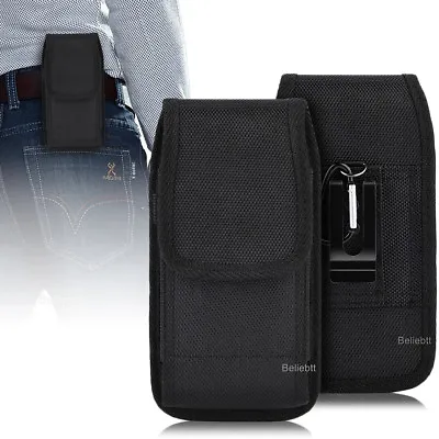 $9.99 • Buy Universal Vertical Canvas Pouch Case With Belt Loop Clip For IPhone Samsung LG