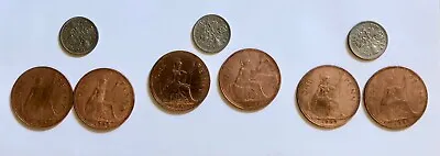 £2.50 • Buy Elizabeth Ii Sixpence 1 X 1960, 2 X 1961, Penny 2 X 1961 And 4 X 1962