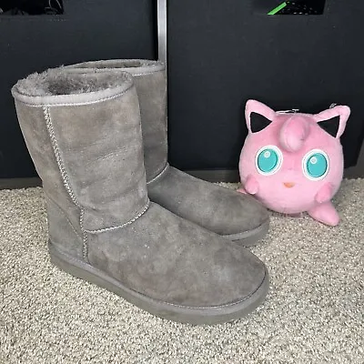 UGG Australia Classic Short Grey Sheepskin Boots Women’s Size 8 • $35