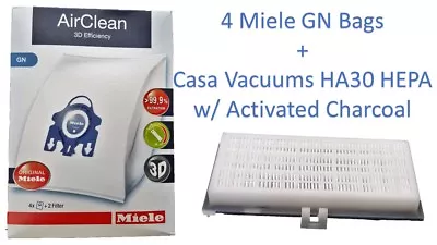 Miele Type GN + Casa Vacuums HA30 HEPA  4 Bags & 3 Filters C1 S400 S2 S600 • $24.99
