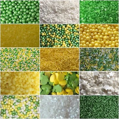 25g Easter Spring Yellow Green Bunny Egg Pearls Sprinkles Cake Decorations  • £1.85