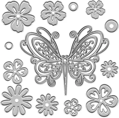 Metal Flowers Cutting Dies For Card Making Symmetry Hollow Butterfly Die Cuts S • $19.99