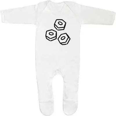 £9.99 • Buy 'Metal Nuts' Baby Romper Jumpsuits / Sleep Suits (SS026334)
