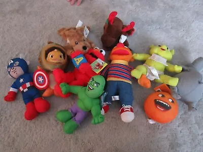 Lot Of PLUSH - Sesame Street Hulk Shrek Captain America Ty Madagascar • $29.99