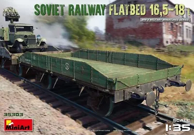 MIN35303 - Miniart 1:35 - Soviet Railway Flatbed 16.5-18t • £46.99