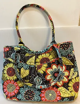 Vera Bradley Flower Shower Quilted Tote Bag W/2 Out Pockets & 3 In Summer 2014 • $22