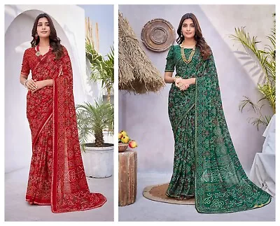 Ethnic Sari Indian Pakistani Saree Wedding Designer Bollywood Party Wear Blouse • £17.63