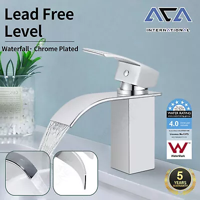 Chrome Vanity Square Shower Water Faucet Solid Brass Bath Basin Mixer Tap WELS • $78.99