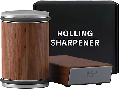 Rolling Knife Sharpener With Diamond Knife Sharpener Set With 15 & 20 Degree • $73.85