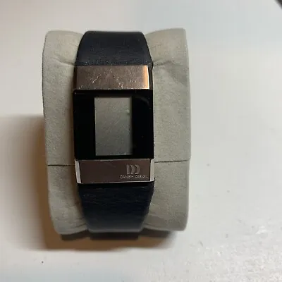 Danish Design Men Silver Steel Rectangle Leather Digital Quartz Watch • $29.99