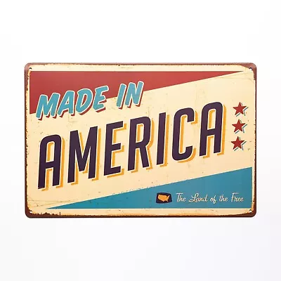 Made In America. The Land Of The Free. Funny Tin Sign Bar Pub Man Cave • $8.99