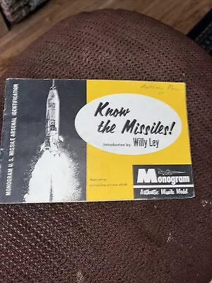 Vintage 1958 Monogram Arsenal Identification Booklet Know The Missiles Willy Ley • $29.77