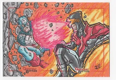 Captain America/Cyclops Marvel Greatest Battle Puzzle Sketch Cards Puis Calzada • $124.99