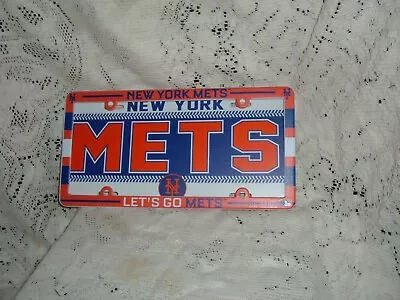 NEW YORK METS PLASTIC LICENSE PLATE TAG AND FRAME DEAL 6  X 12  NEW Blue Orange • $19.95