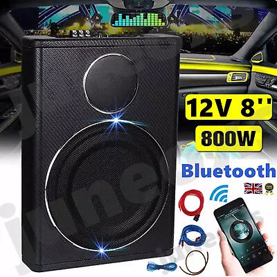 12V 800W Car Subwoofer Speaker Sub Bass Box Bluetooth Underseat Amplifier Audio • £72.99