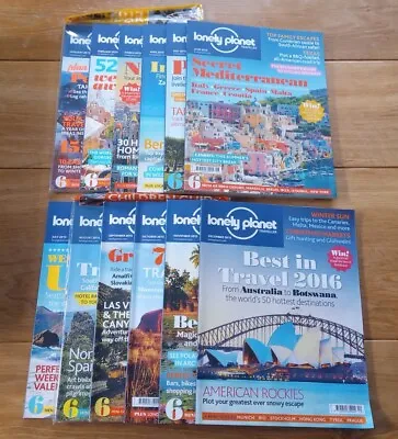 12 X Lonely Planet Magazine 2015 - Travel Magazines - Discontinued - VGC • £12