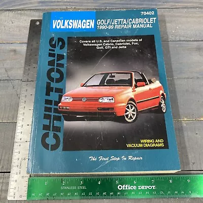 1990-1999 Volkswagen VW Golf Jetta Cabriolet Chilton Repair Service Manual 70402 • $7.42