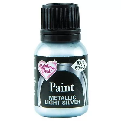 Metallic Light Silver Edible Food Paints Cake Decoration • £8.68