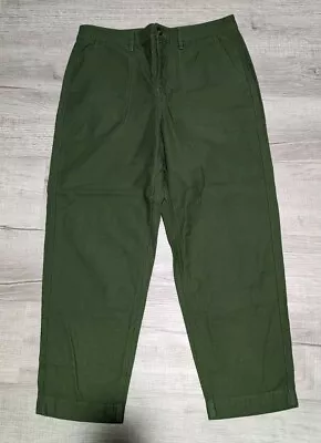 NWT J Crew Cotton Camp Pants Green Chino Utility Size 10 Womens BJ493 • $24.99