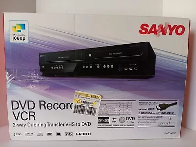 Sanyo DVD VCR Combo Recorder FWZV475F Convert VHS To DVD 1080p HDMI Boxed NOS • $499.99