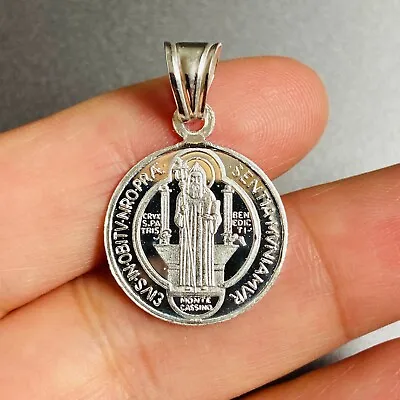 925 Sterling Silver San Benito Pendant Necklace  Medalla  Y Cadena San Benito • $37.80