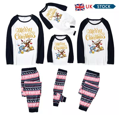 Family Matching Christmas Pyjamas Xmas Kids Adults Nightwear Pajamas PJs Sets UK • £11.99