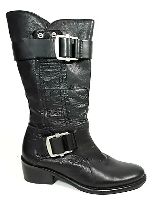Vera Wang Lavender Label Women's Size 6 Chantel Boots Shoes Black Leather Zip • $29.99