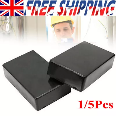 ABS Plastic Enclosure Box For Electronic Project Circuit Black Case DIY Tool NEW • £8.53