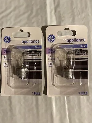 2-pack Of GE 25 Watt T7 E17 Base Appliance Light Bulb • $9.95