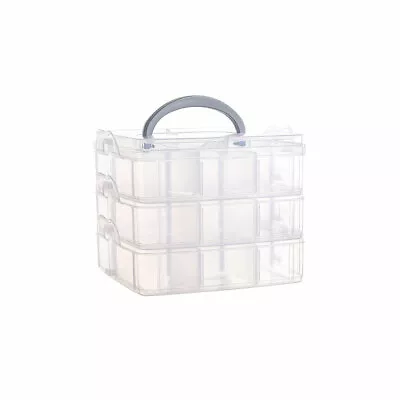 Jewelry Bead Storage Organizer Box Plastic Craft Container Clear Case Practical • $20.69