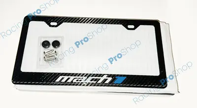 White & Blue Mustang Mach 1 Reflective 100% Carbon Fiber License Plate Frame • $45
