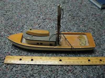 Vintage Handmade Wood Fishing Boat Model For Repair Or Parts 10  Long • $10