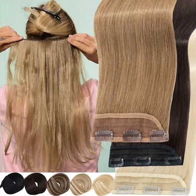 100% Human Hair Extensions Clip In On One Piece  Remy THICK Caramel 3/4Full Head • $16.45