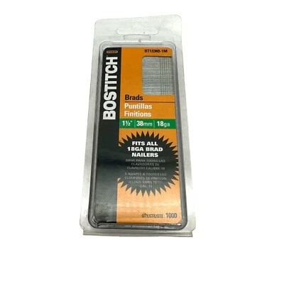 £14.59 • Buy Stanley Bostitch 1-1/2  18 Gauge, Coated Brad Nail 1000 Qty BT1338B-1M Nailer