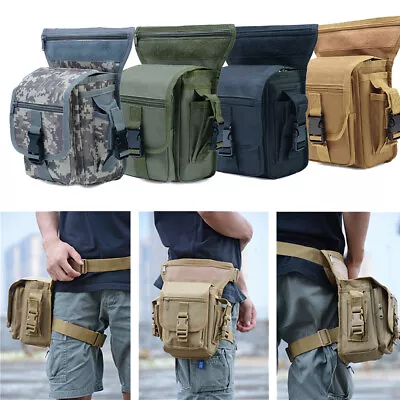 Men Military Tactical Drop Leg Bag Pack Thigh Belt Pouch Hiking Waist Fanny Pack • $17.99