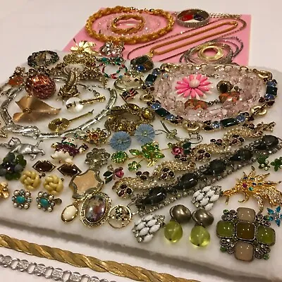 Vintage Pin Earrings Necklace Jewelry Lot CORO KRAMER SWAROVSKI TRIFARI SIGN/UN • $299