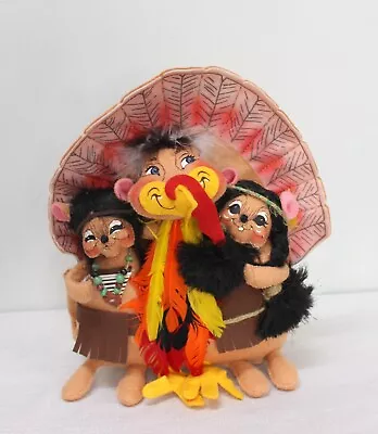 2007 Annalee Thanksgiving Two Native Americans With A Turkey • $45