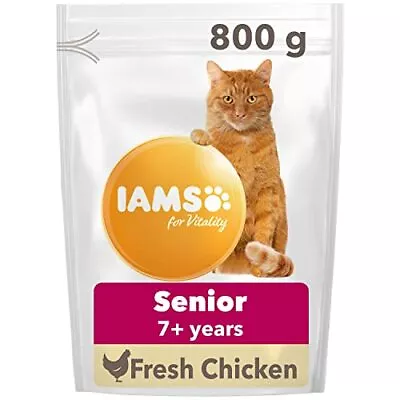 IAMS Complete Dry Cat Food For Senior 7+ Cats With Chicken 800 G • £6.99