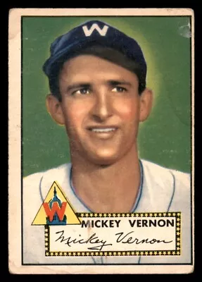 1952 Topps Mickey Vernon #106 Fair MC Baseball Card • $10.29