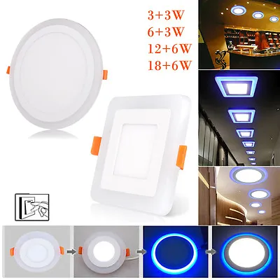 Dual Color White RGB LED Ceiling Light Recessed Panel Downlight Spot Lamp AC • $246.24