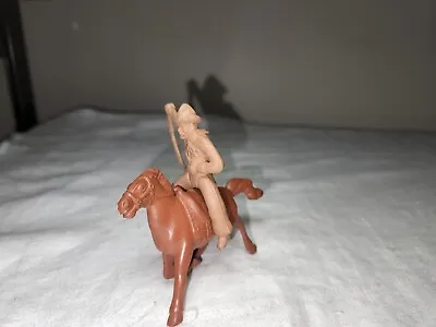 Vintage 1950s MARX Western Ranch Set Horse & Lasso Cowboy Rider Fat Body Chubby • $15