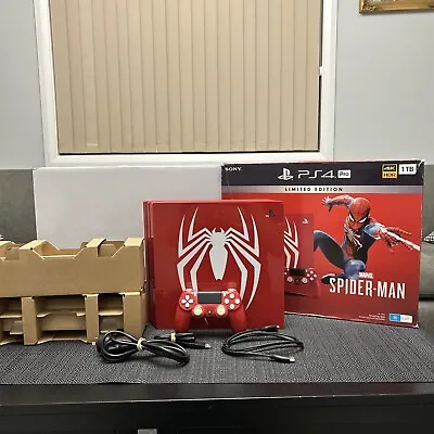 $559 • Buy Sony Playstation 4 Ps4 Pro 1tb Limited Edition Spider Man Complete Boxed