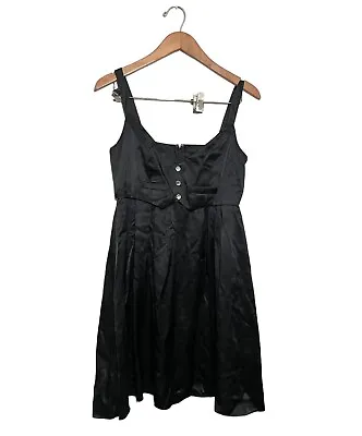 VOOM By JOY HAN VINTAGE Women's Tuxedo Dress Medium A Line Rhinestones Black • $39.99