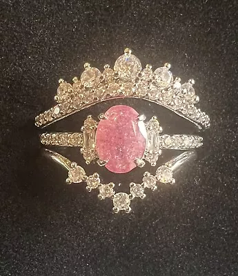 Bomb Party Rings-3! Sz 10 RBP7442 ‘A Queen's Delight’ Pink Ice Crystal/Rhodium • $17