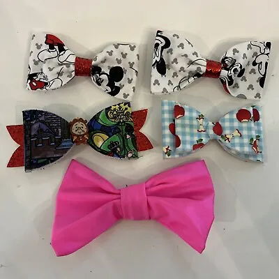 Lot Of 5 Large Clip On Hair Bows Mickey Mouse Beauty & Beast Disney • $9.99