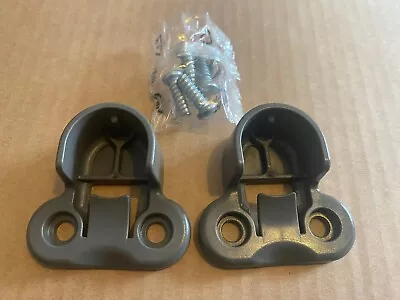 130627 X 2 ORIGINAL IKEA GREY PAX Wardrobe Brackets Clips For Rail + Screws • £3.50