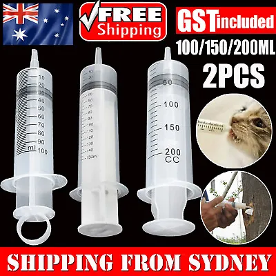 2Pcs 100-200ML Reusable Big Large Plastic Hydroponics Nutrient Measuring Syringe • $12.85