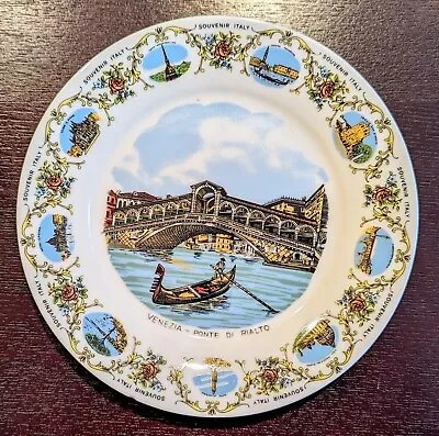 VTG Venezia Ponte Di Rialto Italy VENICE Plate Souvenir Collectible 8  Imperfect • $13.99
