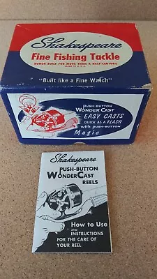 Vintage Shakespeare Fishing Reel Box W/ Instruction Book WonderCast BOX ONLY • $15.95