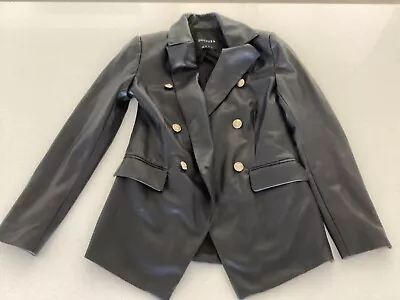 Decjuba Faux Leather Blazer Jacket Black Size 8 • $25